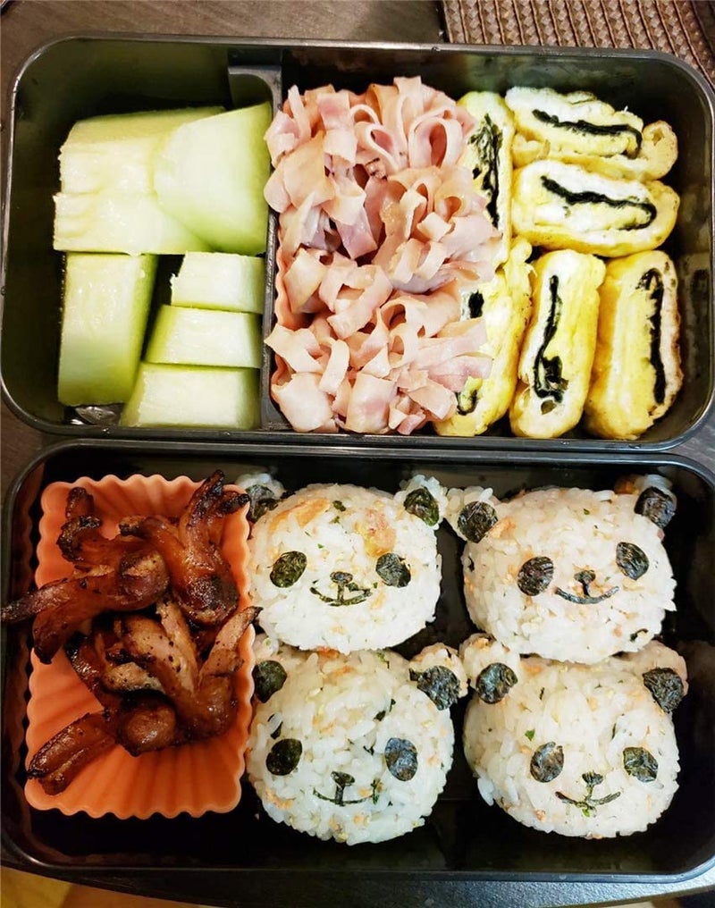 Velidy Bento Accessories Rice Ball Mold,Cartoon Panda Sushi Maker Mould Seaweed Cutter Bento Nori Kitchen Rice Mould for Kids PackedLunch Kitchen Tools - Image 4